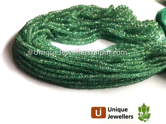 Emerald Micro Cut Roundelle Beads