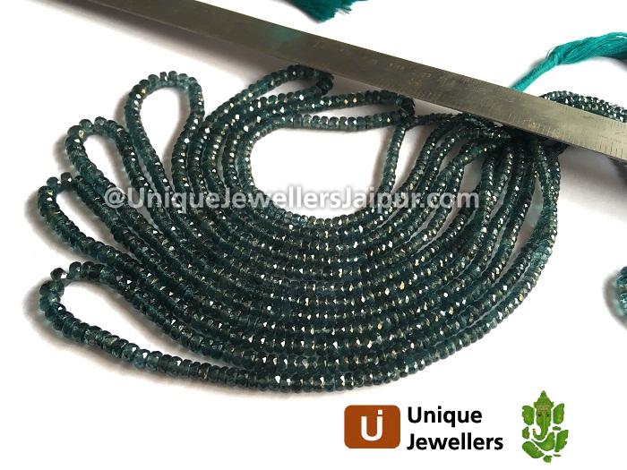 Indigo Kyanite Faceted Roundelle Beads