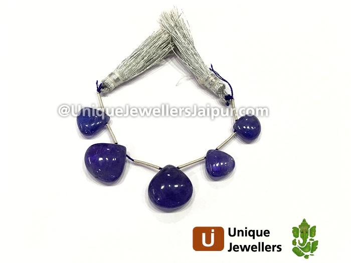 Tanzanite Plain Heart Beads