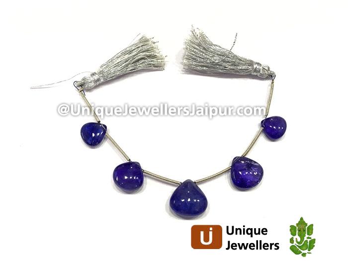 Tanzanite Smooth Heart Beads