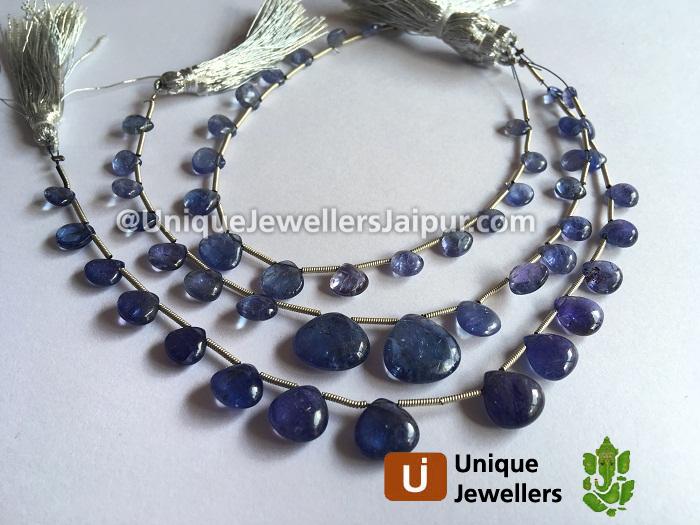 Tanzanite Smooth Heart Beads