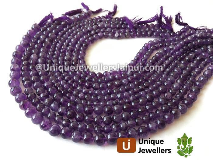 Amethyst Smooth Round Beads