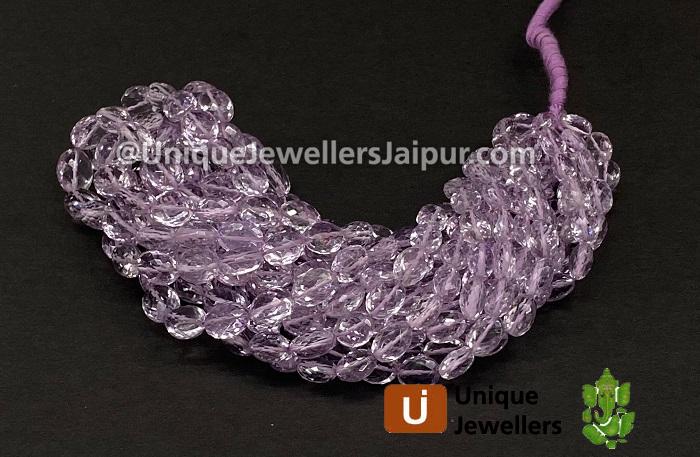 Pink Amethyst Faceted Oval Beads