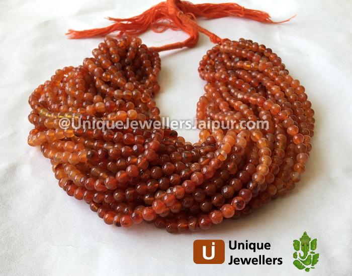 Carnelian Shaded Smooth Round Beads