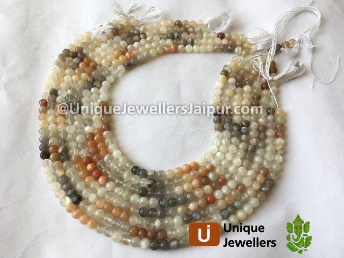 Multi Moonstone Smooth Round Beads