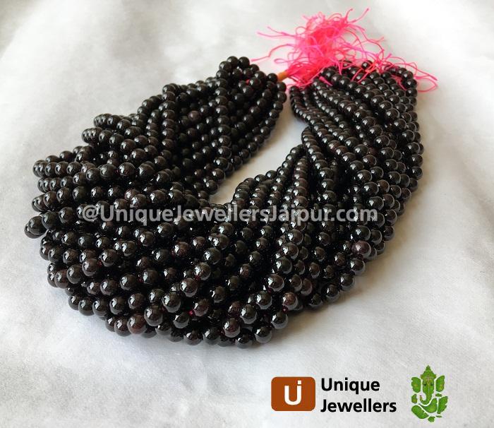 Garnet Smooth Round Beads