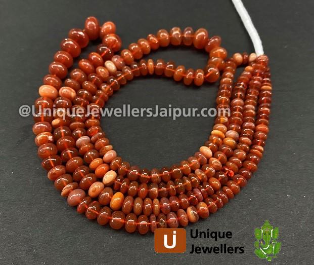 Fire Opal Far Smooth Roundelle Beads