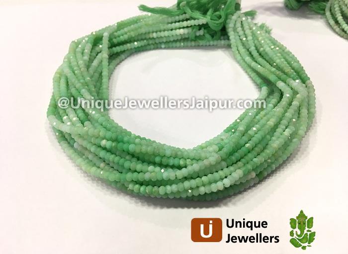 Green Opal Shaded Micro Cut Roundelle Beads