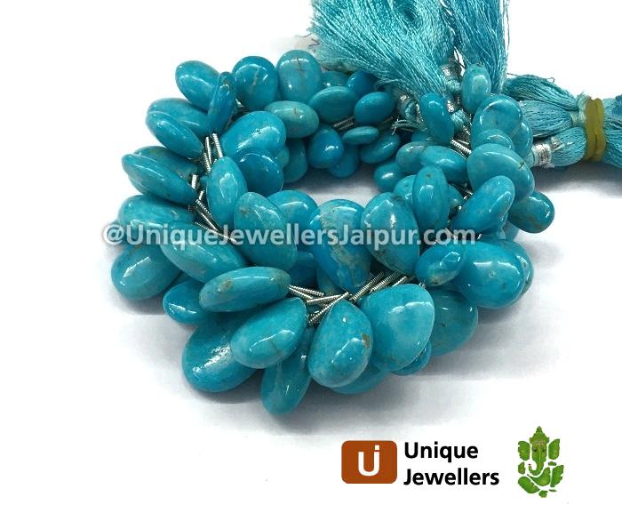 Sleeping Beauty Turquoise Plain Pear Beads