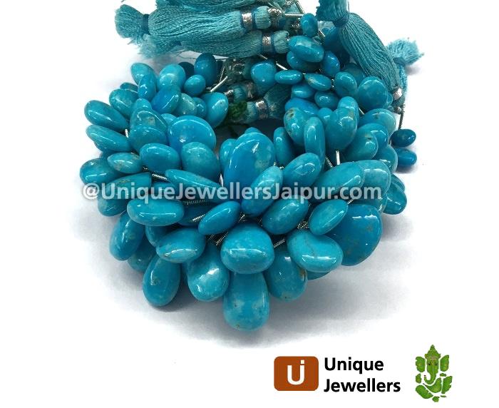 Sleeping Beauty Turquoise Plain Pear Beads