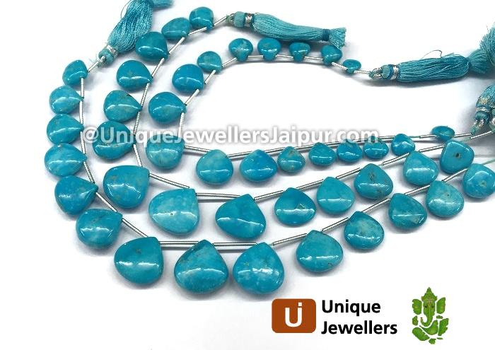 Sleeping Beauty Turquoise Smooth Heart Beads