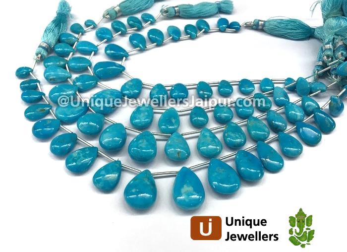 Sleeping Beauty Turquoise Smooth Pear Beads