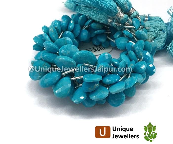 Sleeping Beauty Turquoise Faceted Pear Beads