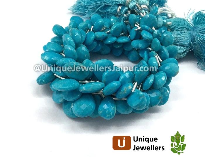 Sleeping Beauty Turquoise Faceted Heart Beads