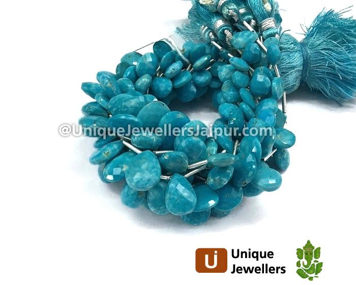 Sleeping Beauty Turquoise Faceted Pear Beads
