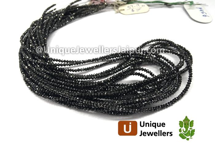 Black Diamond Faceted Roundelle Beads