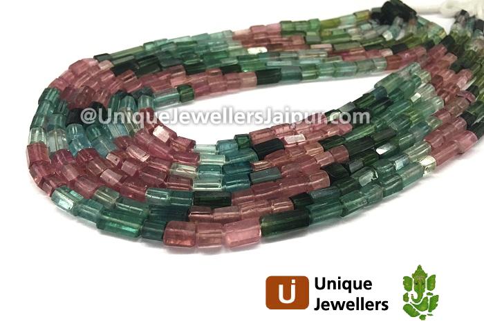 Tourmaline Step Cut Cylinder Beads