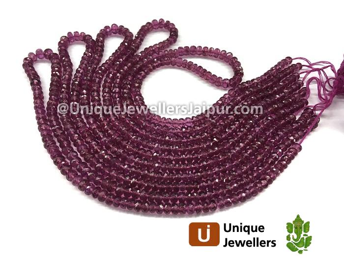 Rhodolite Garnet Faceted Roundelle Beads