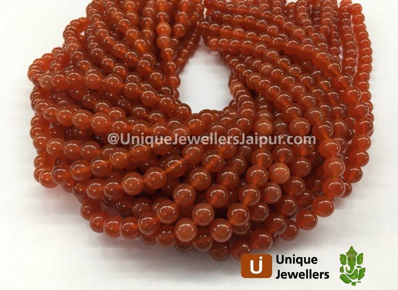 Red Onyx Smooth Round Beads