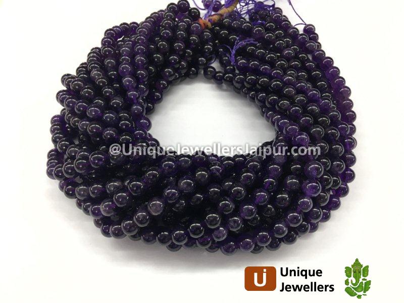 Deep Amethyst Smooth Round Beads