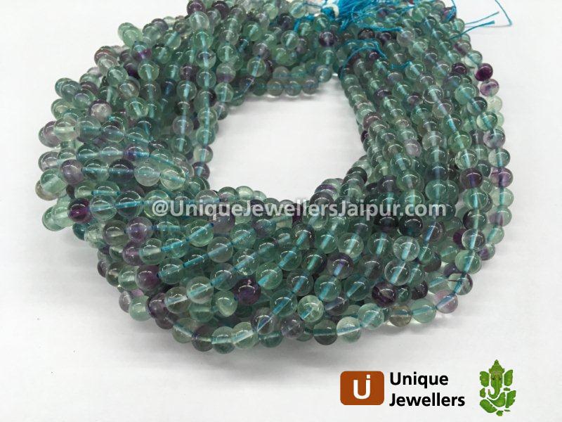 Multi Fluorite Smooth Round Beads