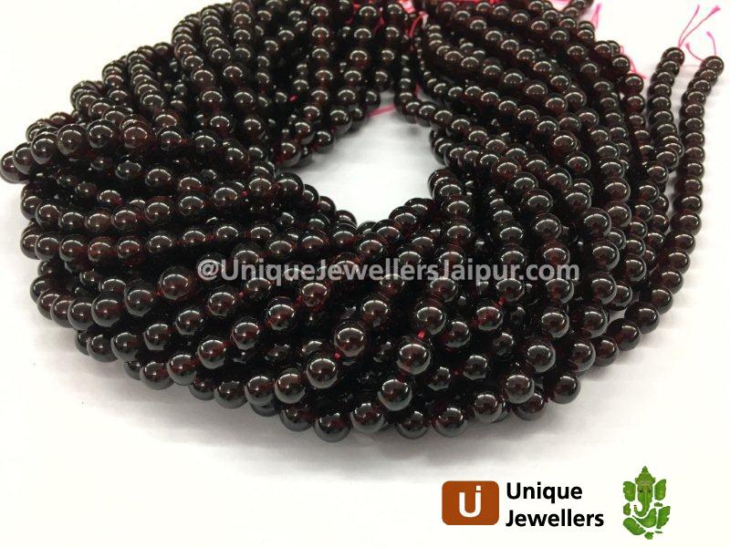 Garnet Smooth Round Beads