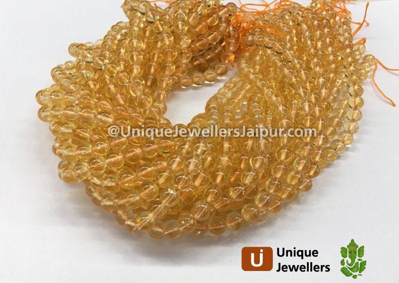 Citrine Smooth Round Beads