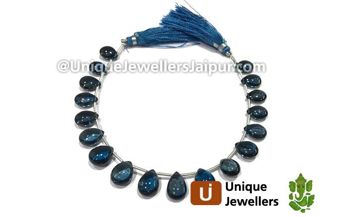 London Blue Topaz Far Smooth Pear Beads