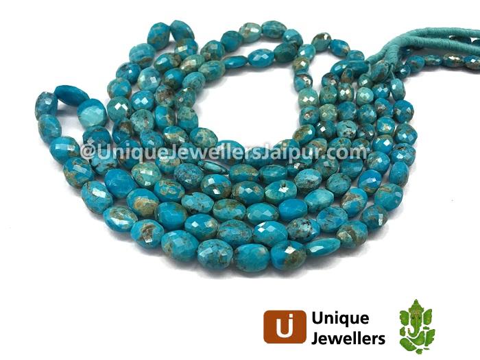 Turquoise Faceted Oval Nugget Beads