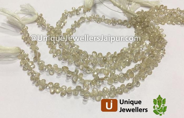 Natural Zircon Facted Pear Beads