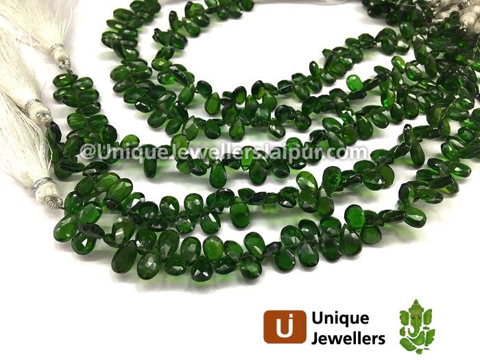 Chrome Diopside Faceted Pear Beads