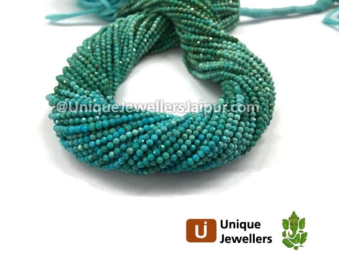 Turquoise Shaded Micro Cut Roundelle Beads