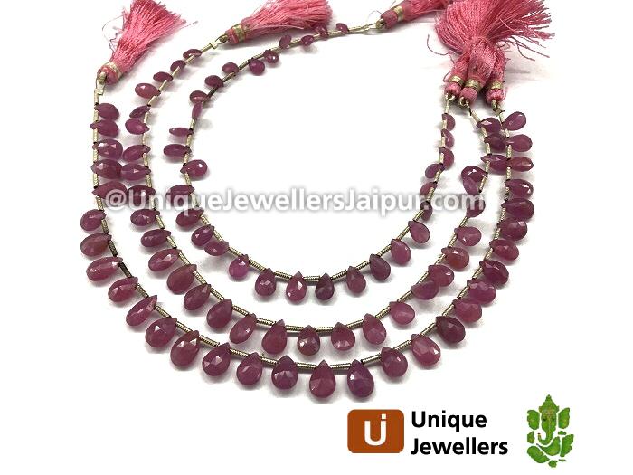 Ruby Briollete Pear Beads