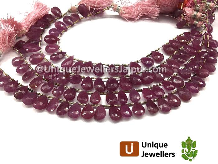 Ruby Far Briollete Pear Beads