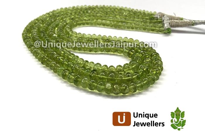 Peridot Smooth Roundelle Beads