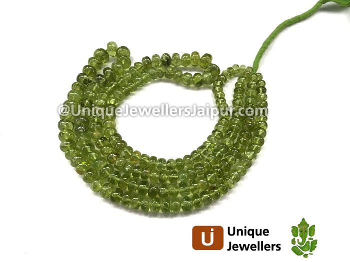 Peridot Smooth Roundelle Beads