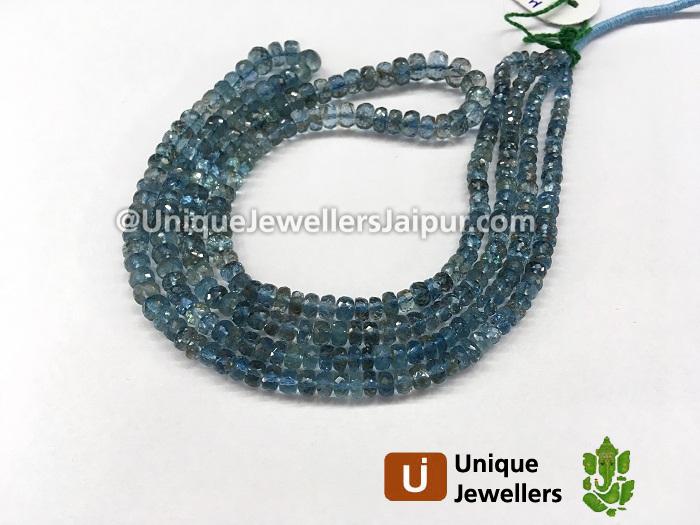 Santa Maria Moss Aquamarine Faceted Roundelle Beads