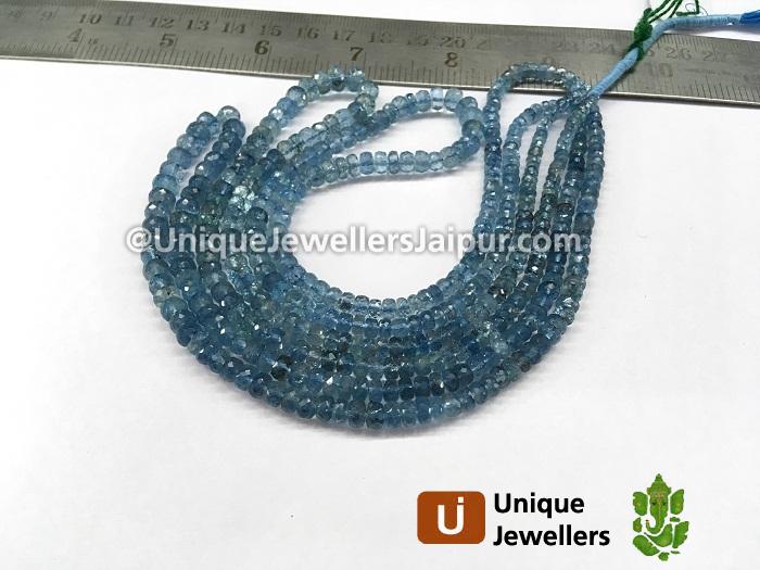 Moss Aquamarine Faceted Roundelle Beads