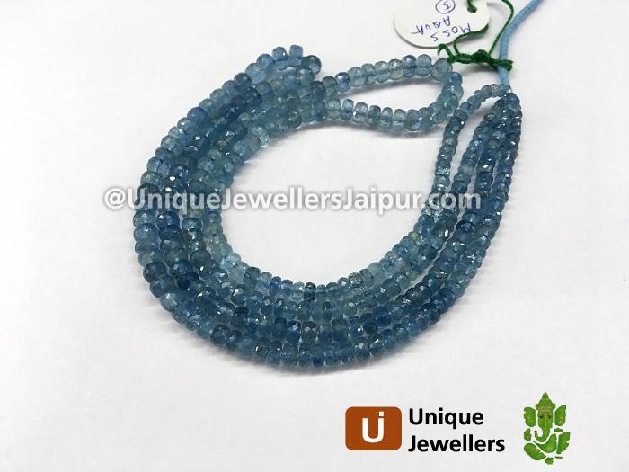 Moss Aquamarine Faceted Roundelle Beads