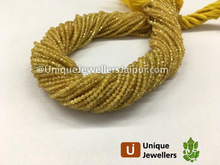 Yellow Sapphire Micro Cut Roundelle Beads