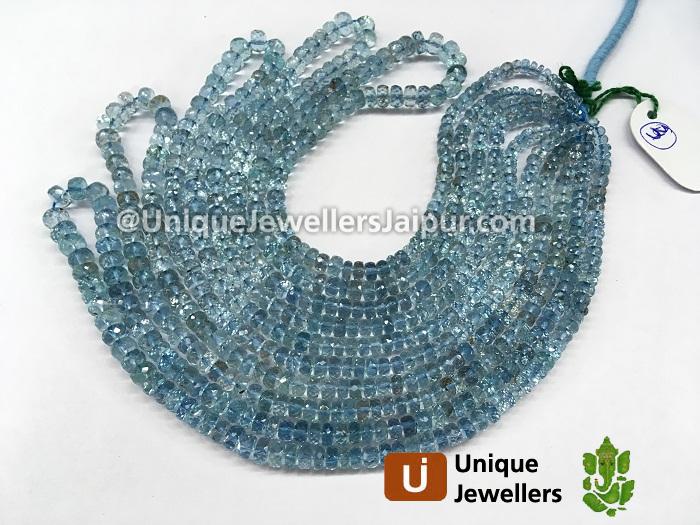 Aquamarine Faceted Roundelle Beads