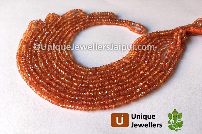 Red Sapphire Faceted Roundelle Beads