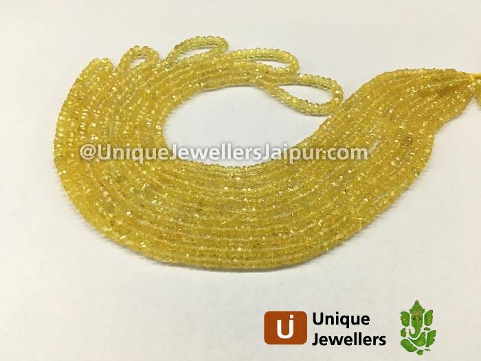 Lemon Sapphire Faceted Roundelle Beads