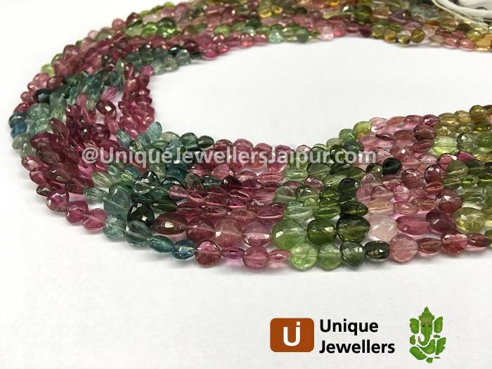 Tourmaline Faceted Heart Beads