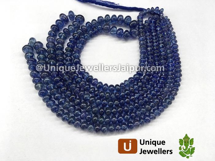 Blue Sapphire Far Smooth Roundelle Beads