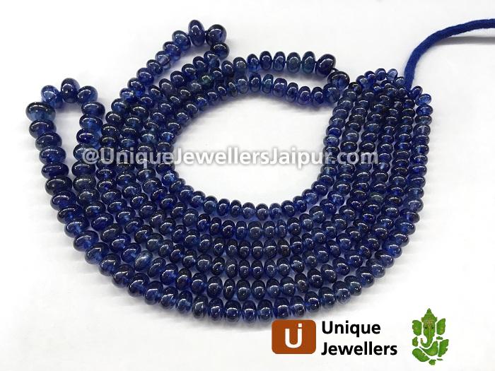 Blue Sapphire Far Smooth Roundelle Beads