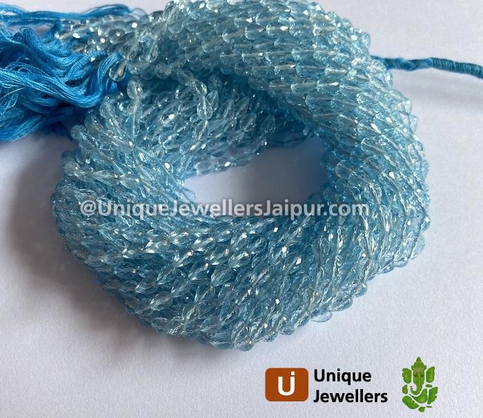 Sky Blue Topaz Faceted Drop Beads