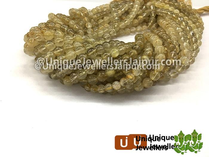 Golden Rutail Smooth Round Beads