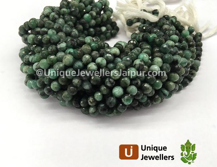 Emerald Far Faceted Round Beads