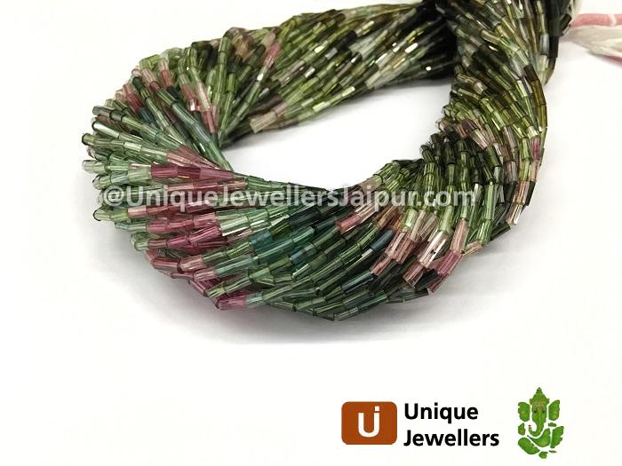 Tourmaline Step Cut Tube Beads